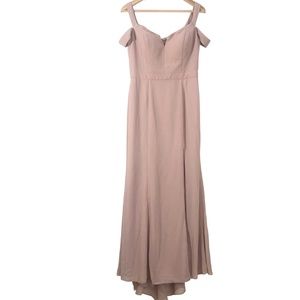 Bill Levkoff Light Pink Full Length Bridesmaid Formal Prom Dress Size 10